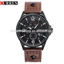 elegance fashion watches genuine leather sport men's wristwatches